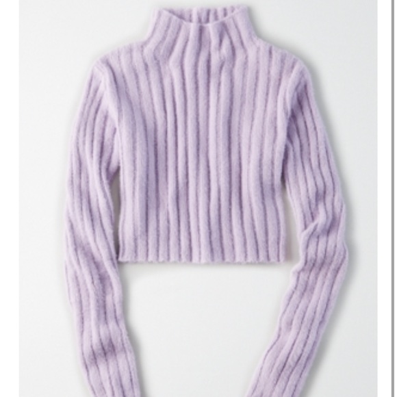 AE STUDIO MOCK NECK EYELASH SWEATER